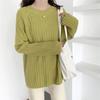Women's Loose Korean Style Crew Neck Sweater Plus Size Versatile Spring Base Layer Knit Outer Wear Top Autumn Winter
