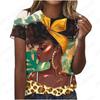 Sexy African Black Girl 3D Print Women's T-Shirts Fashion Casual Short Sleeve T Shirt O-Neck Tees Harajuku Tops Female Clothing