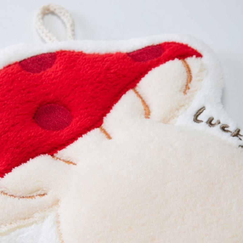 Cute Christmas Tree Hand Towel Thickened Hanging Design Handkerchief Towel Kitchen Rag Small Square Towel 26x19cm Rag