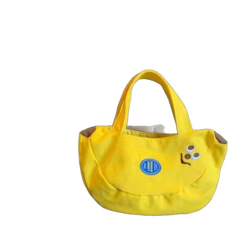 Çocuksu Muz Kutusu Kanvas El Çantası: Anneler ve Ofis Çalışanları İçin Kullanışlı Bez Çanta