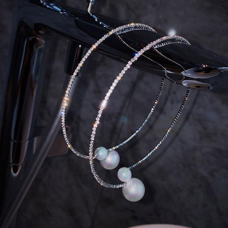 2 pieces Beautiful Fashion Pearl Open Choker Necklace and Bracelet Set Gift for Lover Fiancee Wife Mother Valentine