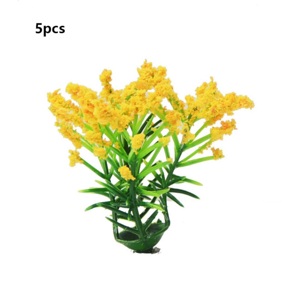 5pcs Mixed Colorful Miniature Flower Cluster Plastic Outdoor Scene Materials New Sand Table Model