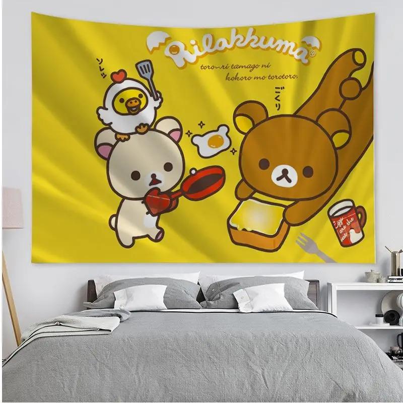 Office Living Room Tapestry Cute Bear Cartoon Tapestry Home Wall Decoration Tapestry