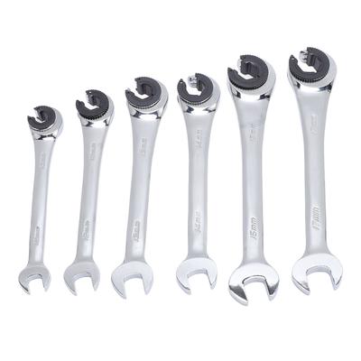 Set de 6 chei cu clichet deschise, chei pentru piulițe flare, pentru linii de combustibil, frână, aer condiționat 10mm 12mm