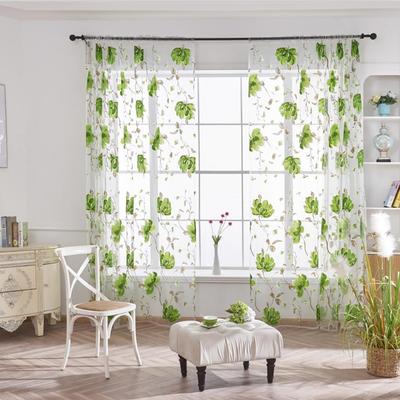 Floral Tulle Curtains For Living Room White Sheer Curtains For Bedroom Door Short Kitchen Window Curtains Drapes Decoration