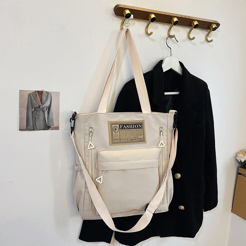 Newest Female Teens Students' Shoulder Bag Simple Style Contrast Color Handbag Stylish Nylon Crossbody Shopping Bags