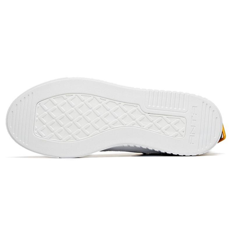 Anta Coverage Warm Slip-Resistant High-Top Skateboard Shoes White Blue Sneakers 912128017-3