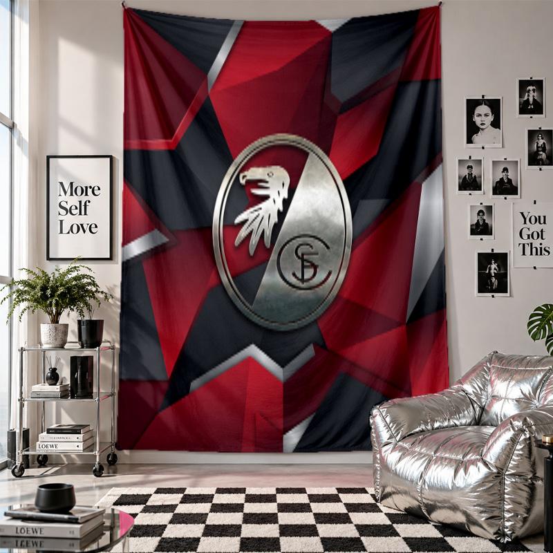 Arazzo da Parete FC SC Freiburg Decorazione per la Casa Tessuto da Appendere a Parete per Camera da Letto Soggiorno Sfondo