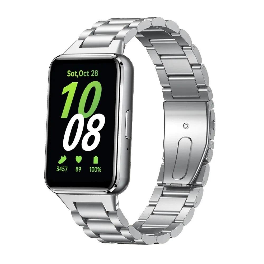 Metal Wrist Strap For Samsung Galaxy Fit 3 Stainless Steel Band Bracelet For Galaxy Fit3 SM-R390 Replacement Accessories
