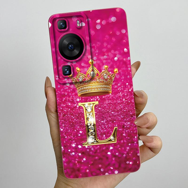 For Huawei P60 / P60 Pro / P60 Art Crown Letter Couple Phone Case HuaweiP60 P60Pro P60Art Soft Silicone TPU Protective Casing