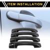 4pcs Exterior Door Handle Cover Car Door Handle Protector for Toyota Tundra 2007-2020, ABS Carbon Fiber Pattern Black