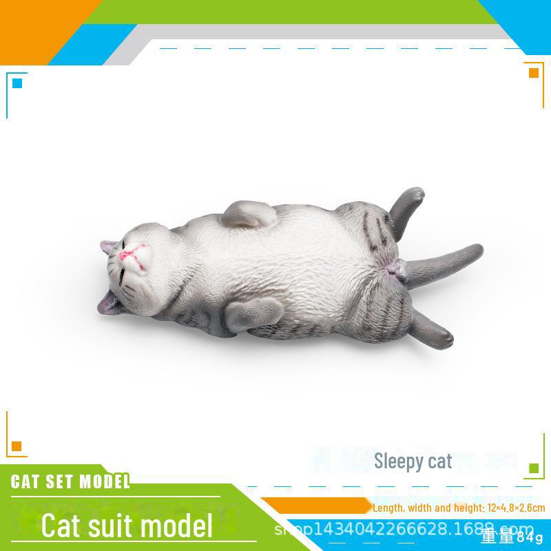 Seashell Cat Figurine: Realistic Kitten Toy Model