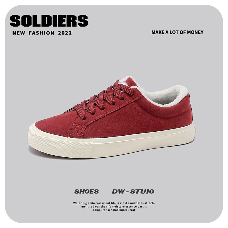 New Winter Velvet Thermal Board Shoes Couple Canvas Shoes Men's Cotton Shoes Trendy Casual Shoes Men's Skateboard Shoes