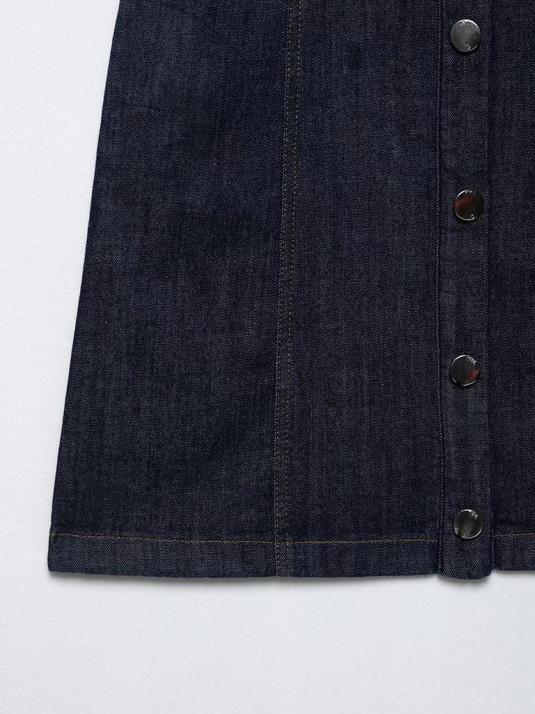 Spring 2025 Women's European & American Slim Fit Pleated Denim Mini Dress