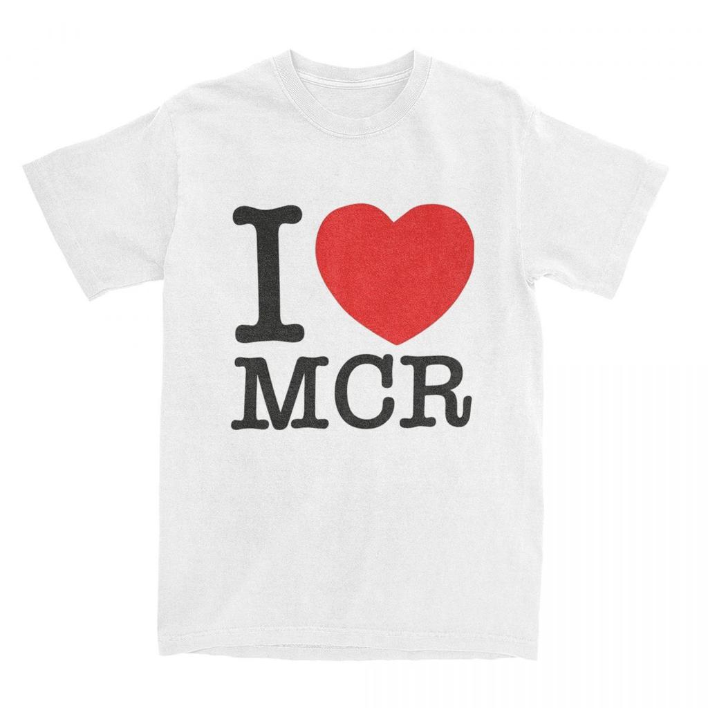 Mens T-Shirt I Love MCR Print T-Shirts Fashion My My Chemical Romance Mcr Band Summer Tees Streetwear Cotton Clothes Fans Gift