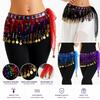 Shiny Sequins Tassel Belly Dance Hip Scarf Waist Belt Wrap Skirt For Halloween Cosplay Party Dance Costume