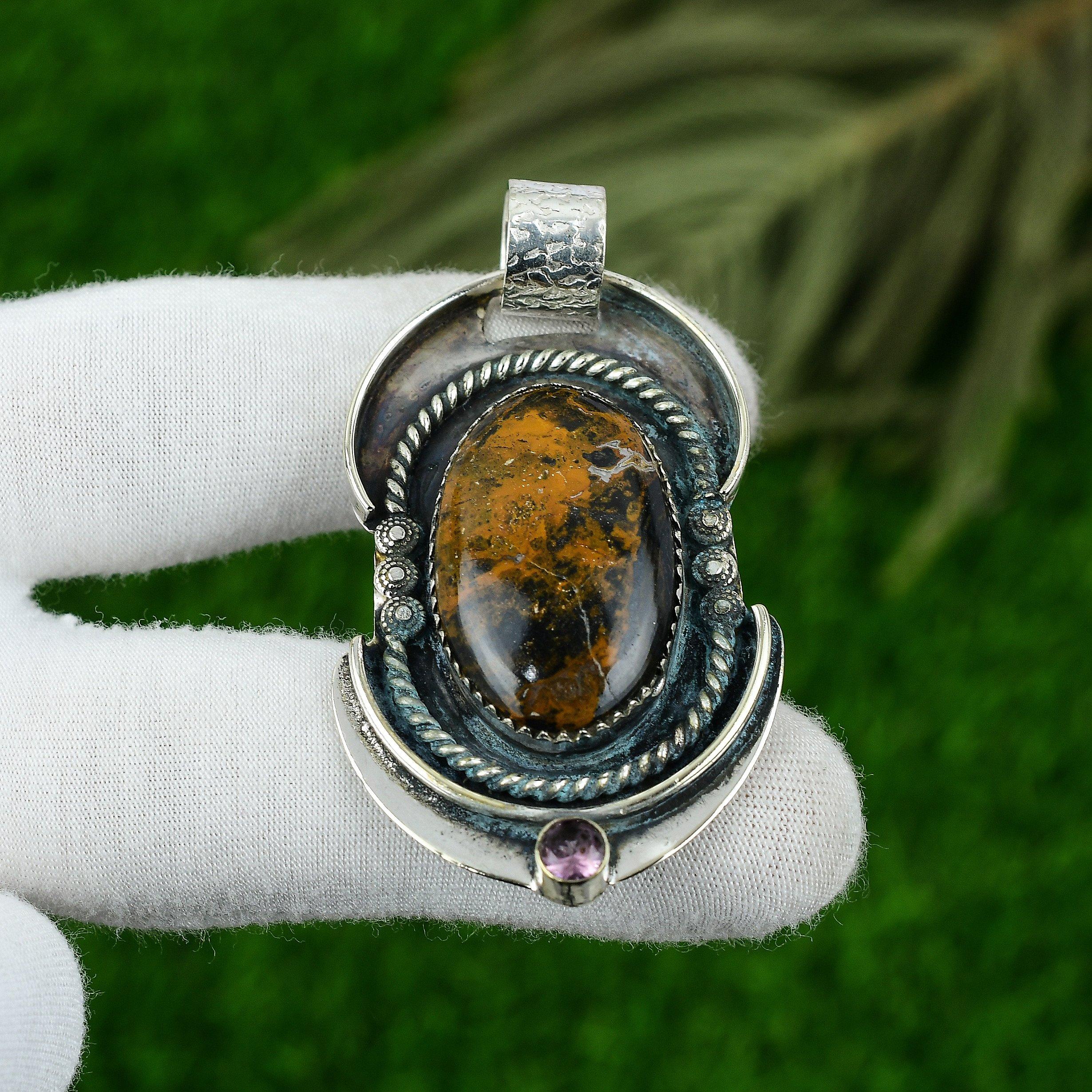 

Подарок для нее Подвеска из серебра 925 пробы с натуральным золотистым питерситом