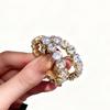 2025 Retro Emerald Zircon C-Shaped Ear Cuff Earrings - Lightweight, Fashionable & High-End Jewelry for Women