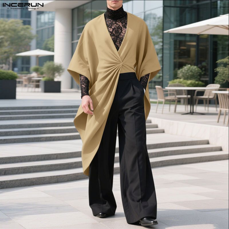 INCERUN Men Half Sleeve Twisted Irregular Casual T-Shirts Top