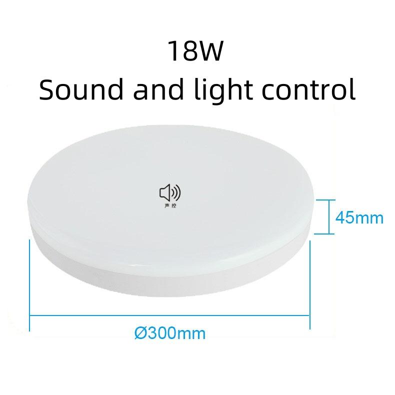 Ultra-thin Household Voice-controlled Ceiling Lamp AC220V 12W 18W with Human Body Infrared/radar Sensor Staircase Balcony Lighti