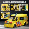 Non-Toxic 648Pcs European Style Ambulance Building Blocks City Rescue Vehicle Model Bricks Desktop Ornament Kids Diy Toys Holiday Gifts