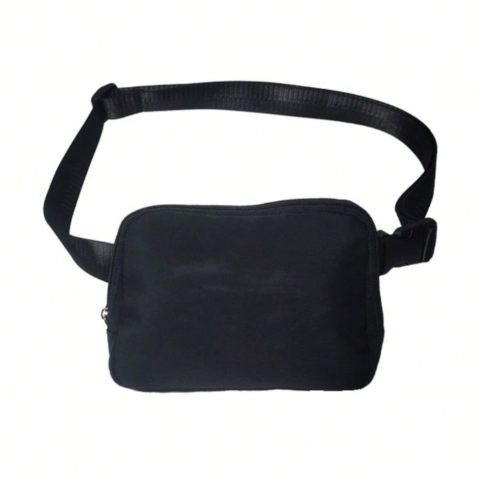 Plain color sports fanny pack crossbody waterproof zipper mobile phone breast bag