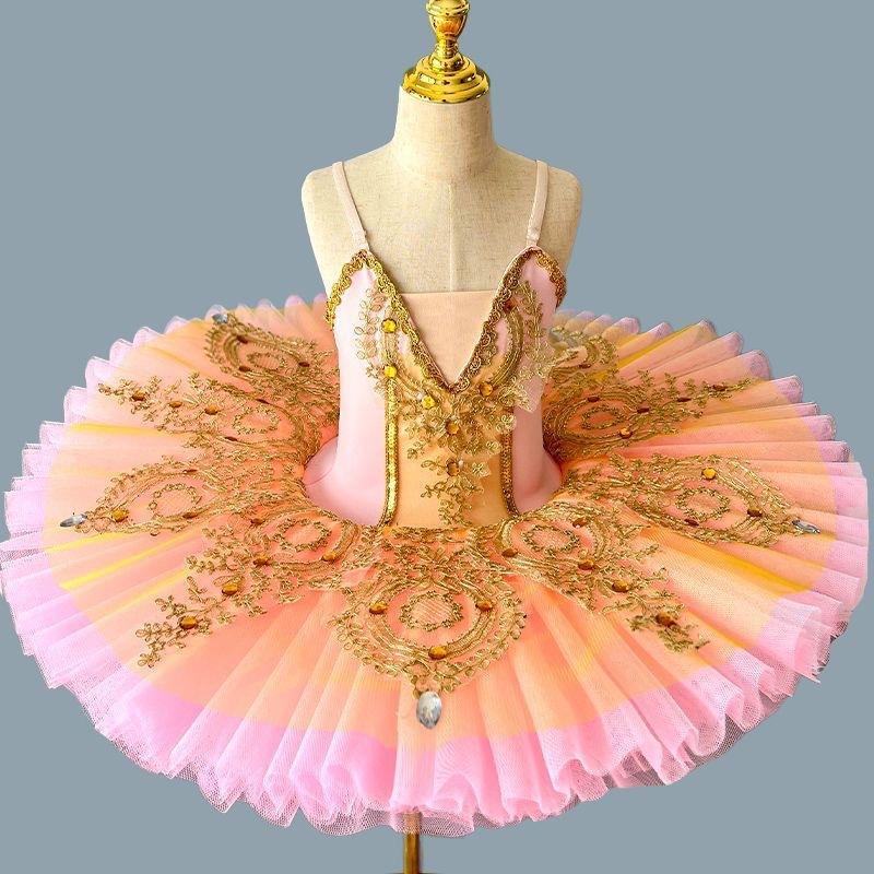 Professionell Balett-Tutu Flickor Blå Rosa Platta Pannkaka Tutu Ballerina Festklänning Vuxna Kvinnor Barn Barn Balett Dans Kostym