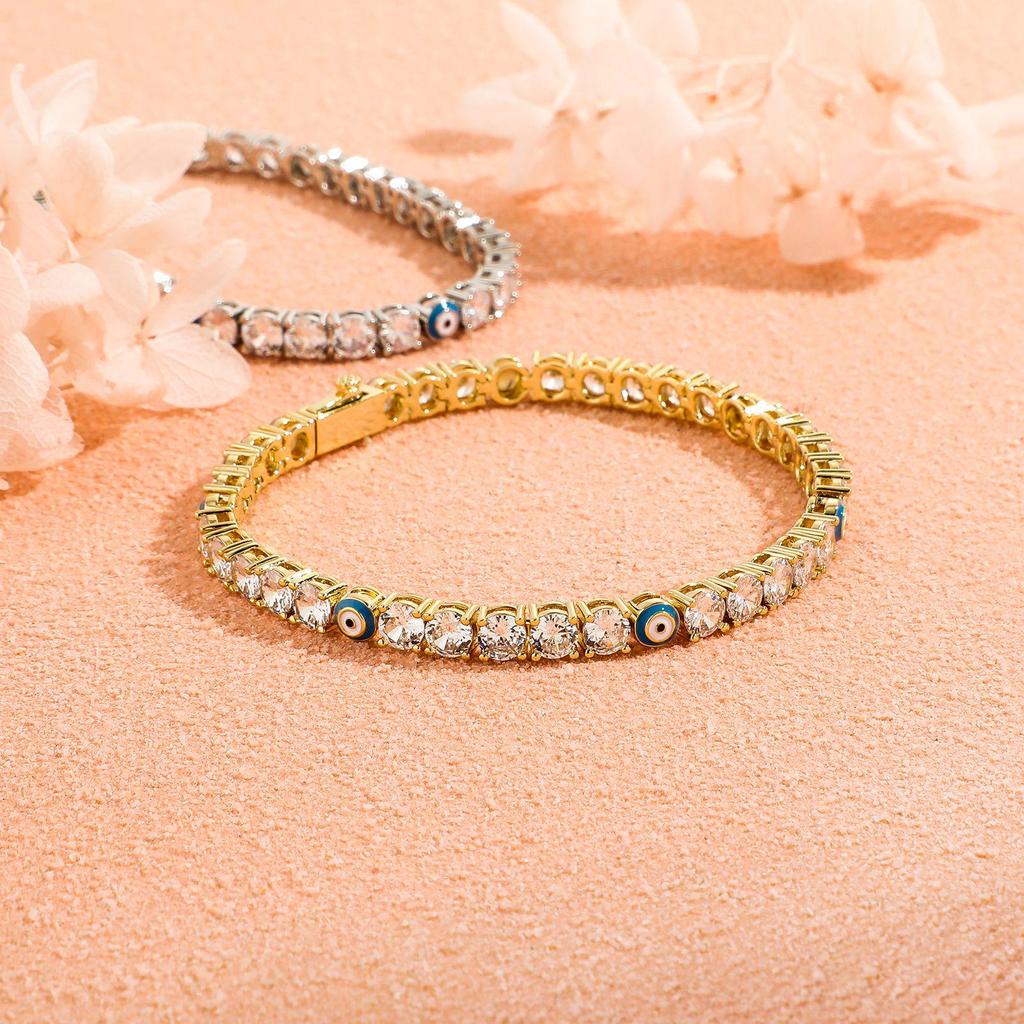 5MM European-American Hip Hop Devil's Eye Zircon Tennis Bracelet - Unisex Diamond Summer Jewelry