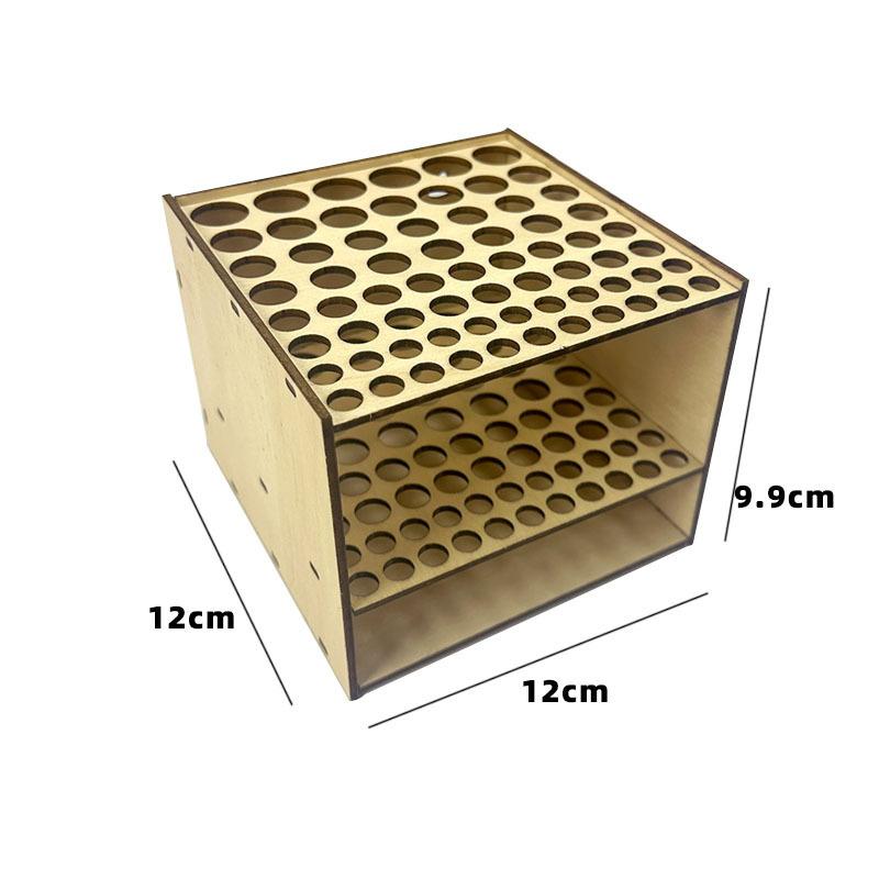 

1 Set 67-Slot Premium Double-layer Durable Artist Desk Organizer Wooden Brush Holder Pencil Paint Brushes Storage Art Craft
