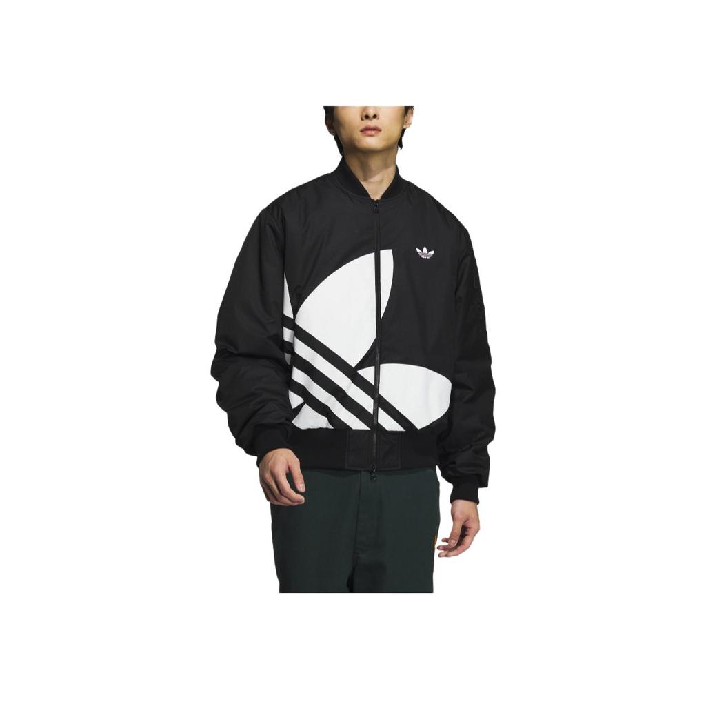 adidas Originals Sport Lifestyle Serie Klassische Retro Sport Stehkragen Pilot Langarmjacke Unisex Jacke Schwarz JL8380