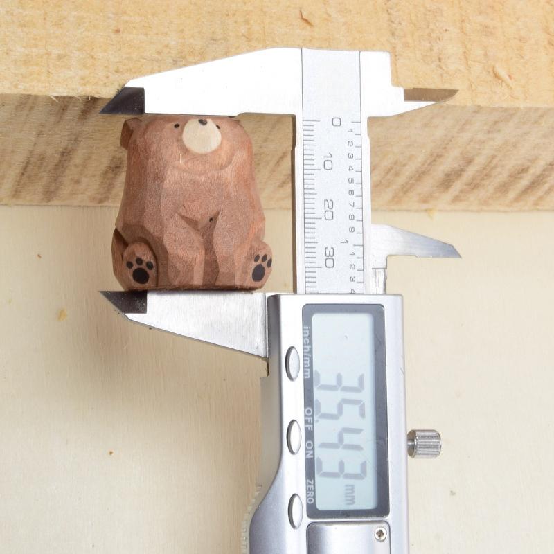 Handgeschnitzte Bärenfigur aus massivem Holz Mini Dekoration für Zuhause Kaffeetisch Geschenk für Tierkunstsammler