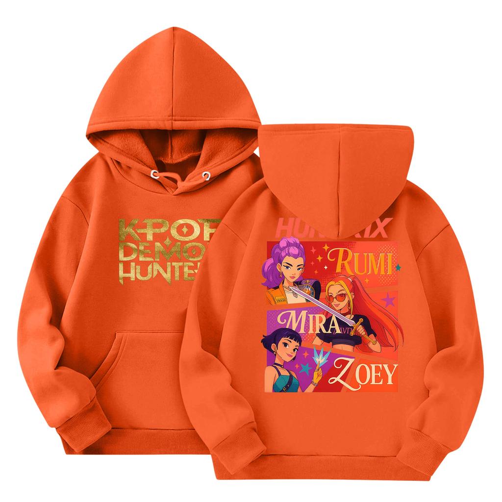 Child Fashion Lightweight Long Sleeve Pullover With Pockets  Print Hoodie