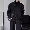 Personalized Fashionable and High-end Black Lapel Jacket Men's Korean Version Simple Loose Casual Versatile Short Coat Top