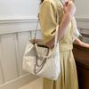 Casual Bow Solid Color 2025 Simple New Large-capacity Fashion Commuter Chain Pearl Single Shoulder Underarm Bag Soft