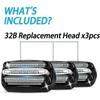 3 Pack 32B S3 Electric Replacement Heads for Braun Series 3 Shavers, Compatible with 3040s 3080s-4 370cc 3070cc 3000s 3010 3090cc Etc.