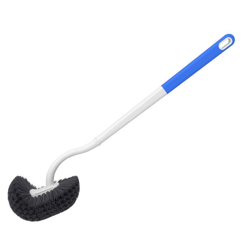 360° Soft Bristle Toilet Brush with Long Handle & Wall-Mount for Bathroom Cleaning