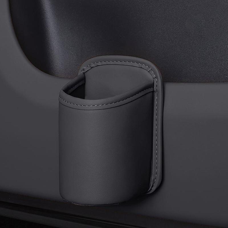 1 Car Door Cup Holder & Mobile Phone Holder, PU Leather Car Beverage Holder, Storage Box