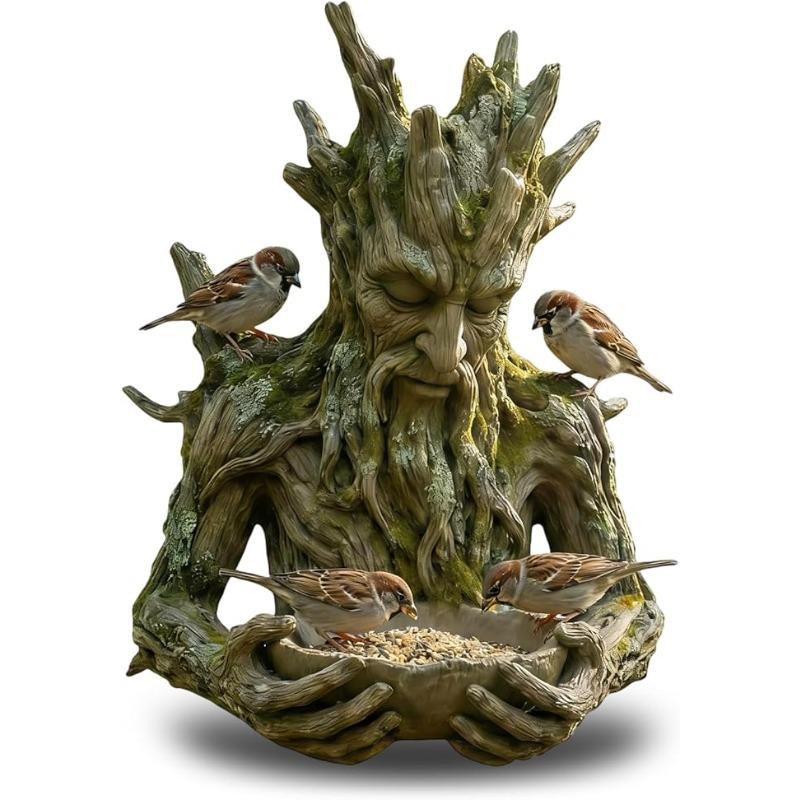 

Tree Face Bird Feeders for Outdoors, Resin Hanging Tree Bird Feeder,Forest Guardian Bird Feeder Sculpture Outdoor Decor for Patio, Garden, Yard