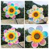 1 Piece Colorful Film Double-Layer Sunflower Windmill Rotating Sunflower Wind Spinner Stake Standing Lawn Flower Pinwheel
