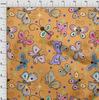 oneOone Cotton Flex Dark Yellow Fabric Butterflies Sewing Fabric By The Yard Printed Diy Clothing Sewing Supplies 40 Inch