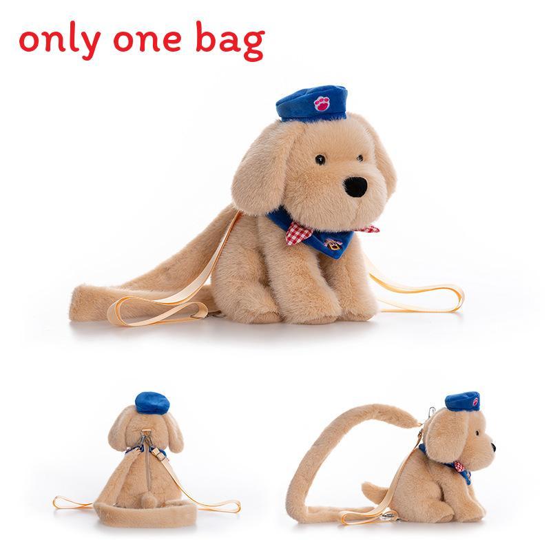 Cartoon Fox Schnauzer Golden Retriever Plush Backpack For Childrens Birthday Gift And Storage