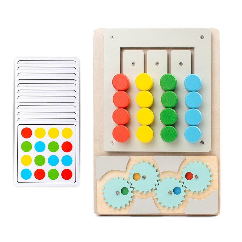 Children's Wooden Thinking Explore Color Matching Educational Toys Kindergarten Intellectual Development Four-color Game