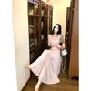 Pink u-neck sleeveless vest dress women's summer slim-fit waist lace skirt design Spice girl a-word long dress