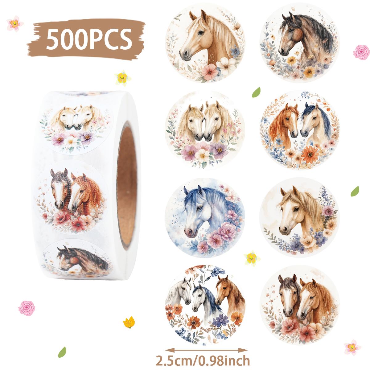 

Horse Stickers Happy Birthday Party Decorations Kids Boys Girls Favors Horse Gift Phone Bottle Stickers Baby Shower Supplies 2.5cm