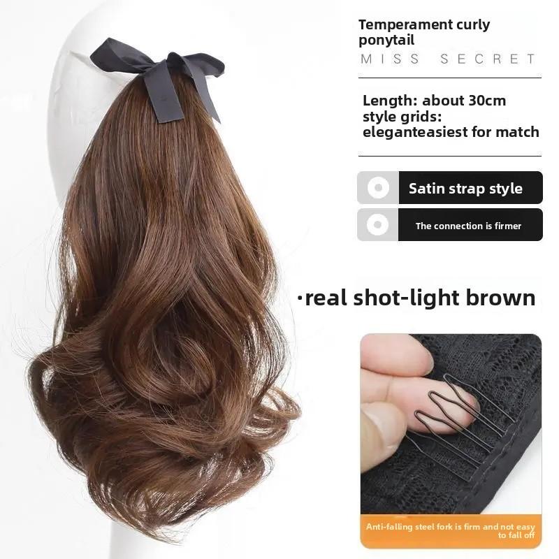 

Женский короткий низкий хвост парик реалистичные резинки косы ленивый зажим высокий хвост накладной волос азиатское волокно хвост