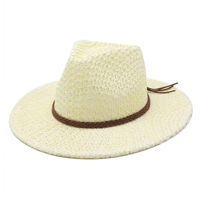Straw Hat Summer Outing Sun Hat Hollow Western Cowboy Hat Jazz Hat Beach Visor