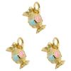3Pieces  Candy Treat Cake Necklace Pendants Portable Gold Plated Enamel Heart Mushroom Pendants Adornment for Necklaces