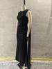 Spring Elegant European and American Women's Evening Gown - Sexy Backless Long Skirt with Flowing Ribbon