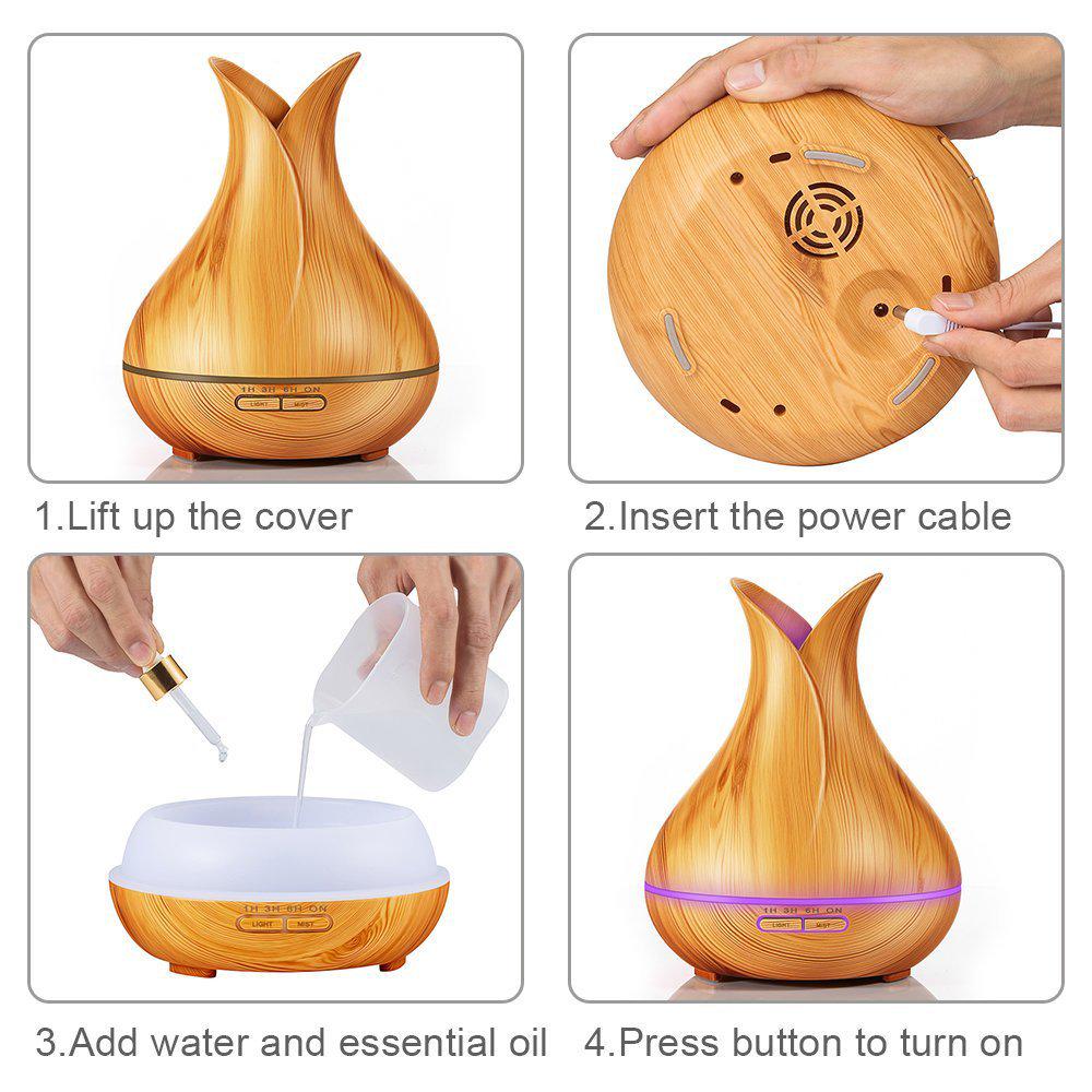 400ml Wood Grain Aromatherapy Diffuser & Humidifier for Essential Oils