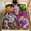 1PC Son Goku Patterned Flannel Blanket Suitable For All Seasons For Home Decor Warmth And Comfort Gifts Holiday Present